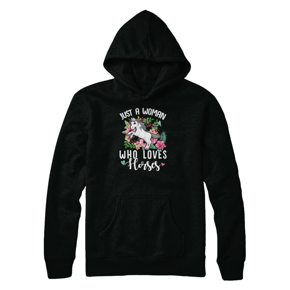 Just A Woman Who Loves Goats-T-Shirt & Tank Top-Pullover Hoodie-Black