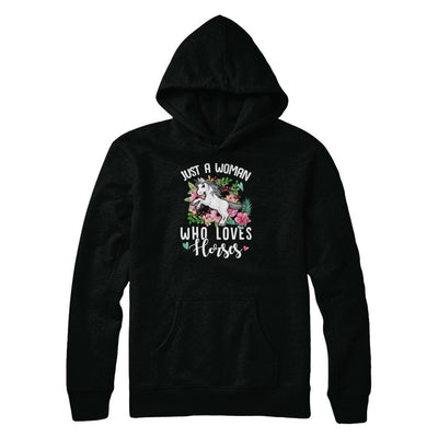Just A Woman Who Loves Goats-T-Shirt & Tank Top-Pullover Hoodie-Black