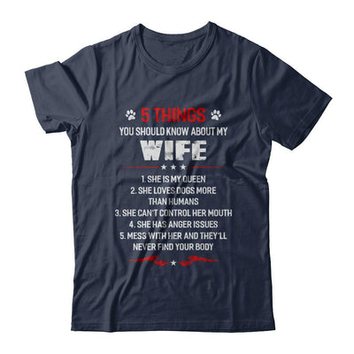 5 Things You Should Know About My Wife Dogs Husband-T-Shirt & Hoodie-Classic T-Shirt-Navy