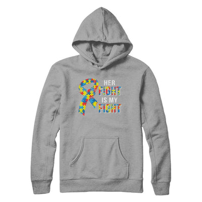 Her Fight Is My Fight Autism Awareness-T-Shirt & Hoodie-Pullover Hoodie-Light Steel