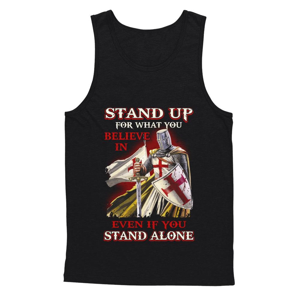 Knight Templar Stand Up For What You Believe In Even Stand Alone-T-Shirt & Hoodie-Unisex Tank-Black