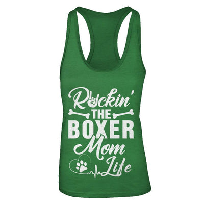 Rockin The Boxer Mom Life-T-Shirt & Tank Top-Women's Ideal Racerback Tank-Kelly Green
