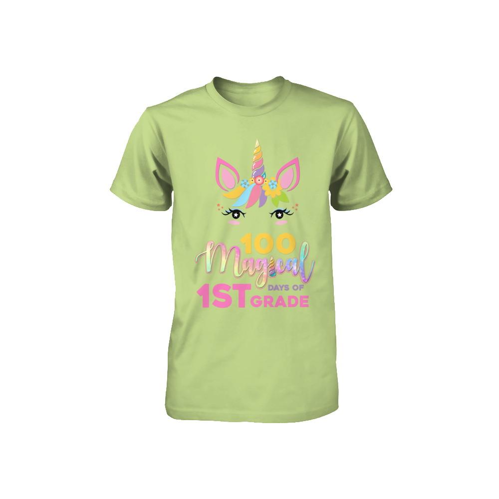 100 Magical Days Of 1St Grade School Unicorn Girl Gift Youth-Youth Shirt-Toddler T-Shirt-Key Lime