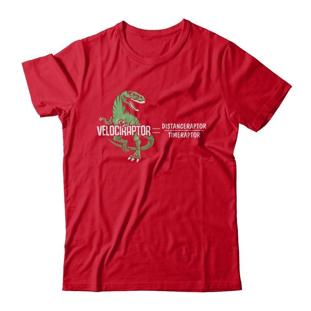 Distanceraptor Over Timeraptor Equals Velociraptor Dinosaur-T-Shirt & Hoodie-Premium T-Shirt-Red