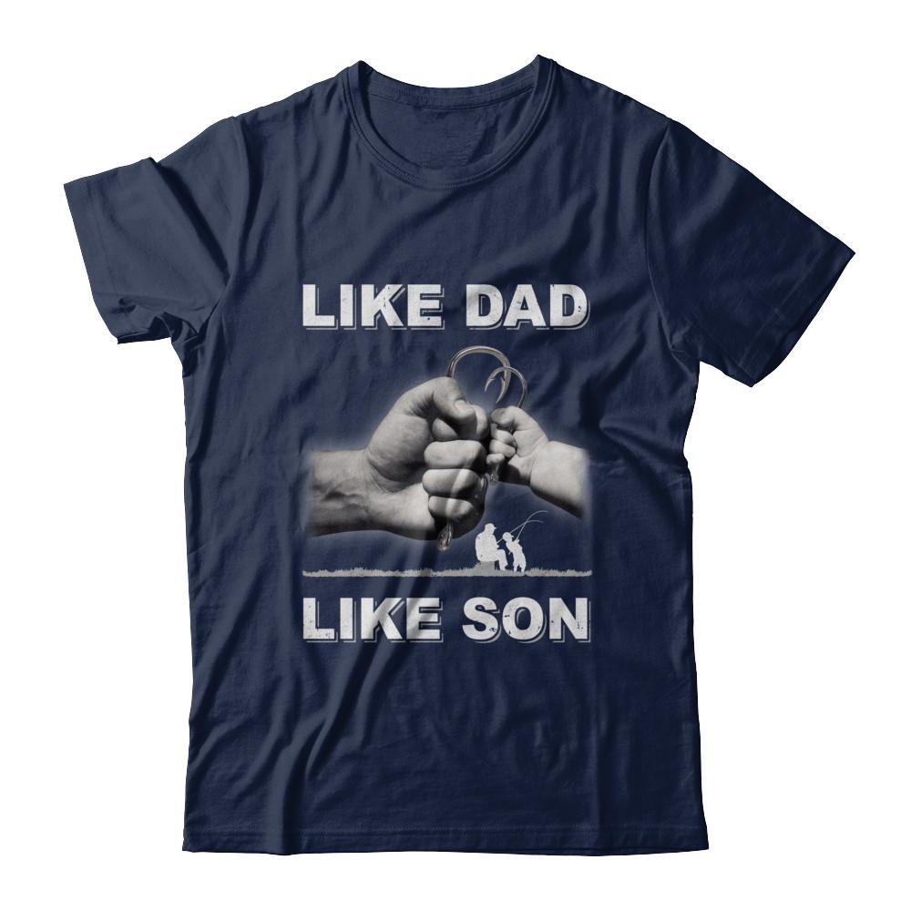 Like Dad Like Son Fishing Fish Fathers Day-T-Shirt & Hoodie-Classic T-Shirt-Navy