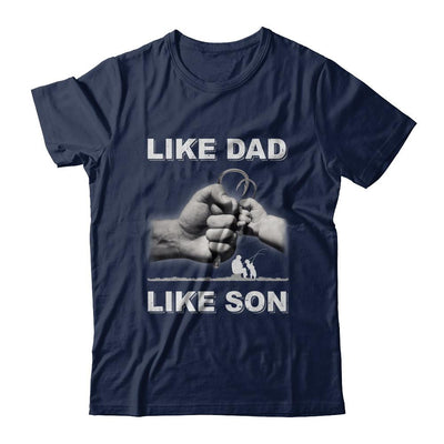 Like Dad Like Son Fishing Fish Fathers Day-T-Shirt & Hoodie-Classic T-Shirt-Navy