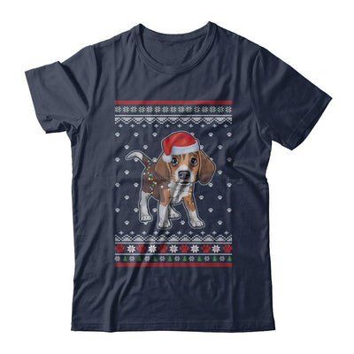 Beagle Christmas Ugly Sweater Lights Dog Xmas Gift-T-Shirt & Sweatshirt-Classic T-Shirt-Navy