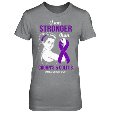 I Am Stronger Than Crohn's Colitis Awareness Support-T-Shirt & Hoodie-Women's T-Shirt-Sport Grey
