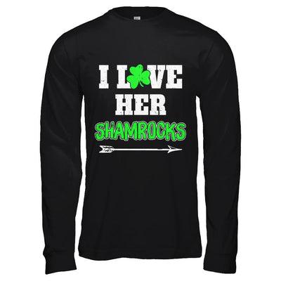 I Love Her Shamrocks Funny Couple St Patricks Day-T-Shirt & Hoodie-Long Sleeve T-Shirt-Black