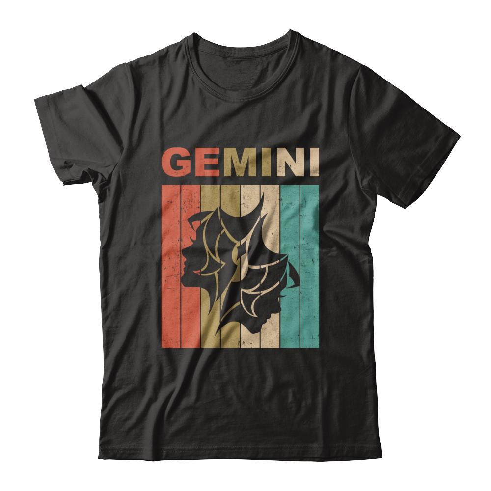 Vintage Gemini Zodiac May June Birthday Gift-T-Shirt & Hoodie-Classic T-Shirt-Black