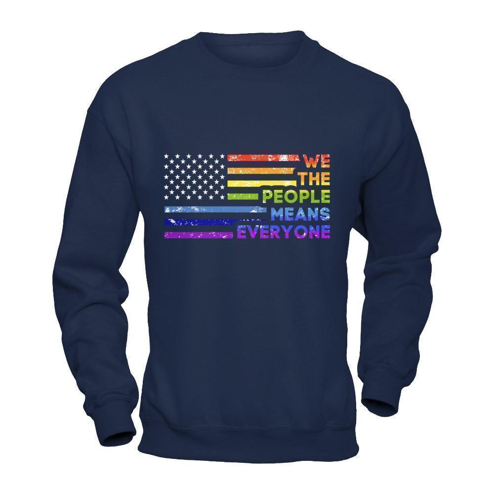 We The People Means Everyone-T-Shirt & Hoodie-Crewneck Sweatshirt-Navy