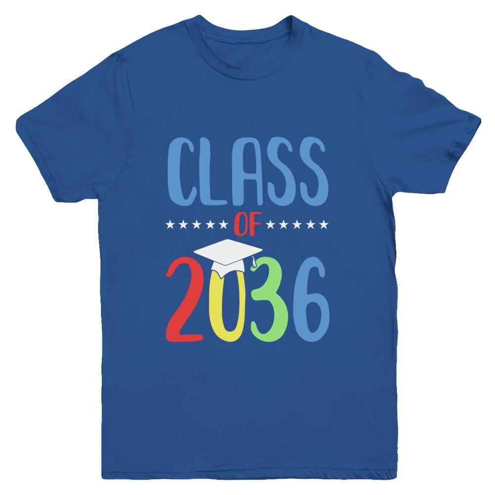 Grow With Me First Day Of School Class Of 2036 Youth-Youth Shirt-Youth T-Shirt-Royal