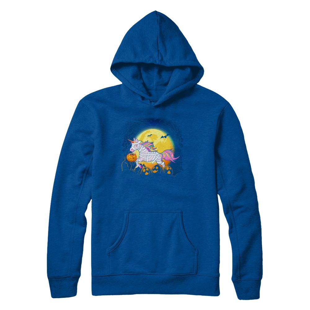 Halloween Pumpkin Unicorn Gift For Kids Girls-T-Shirt & Hoodie-Pullover Hoodie-Deep Royal