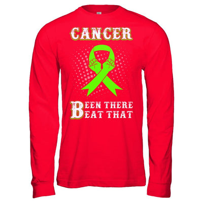 Liver Cancer Been There Beat That Awareness Green Ribbon-T-Shirt & Hoodie-Long Sleeve T-Shirt-Red
