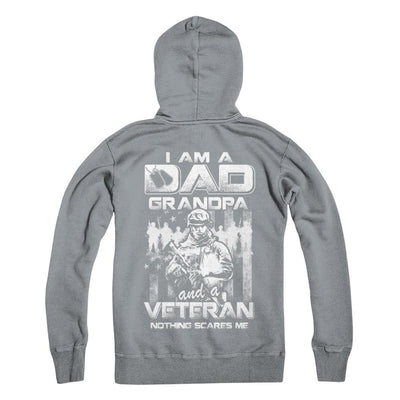 I Am A Dad Grandpa And A Veteran Nothing Scare Me-T-Shirt & Hoodie-Pullover Hoodie-Light Steel