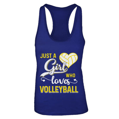 Just A Girl Who Loves Volleyball-T-Shirt & Tank Top-Women's Ideal Racerback Tank-Royal
