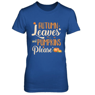 Autumn Leaves And Pumpkins Please-T-Shirt & Hoodie-Women's T-Shirt-Royal