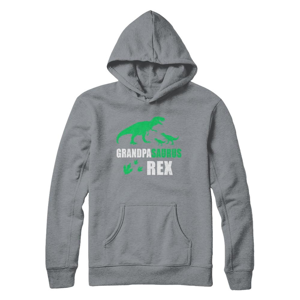 Grandpasaurus Grandpa Saurus Dinosaur T-Rex-T-Shirt & Hoodie-Pullover Hoodie-Light Steel