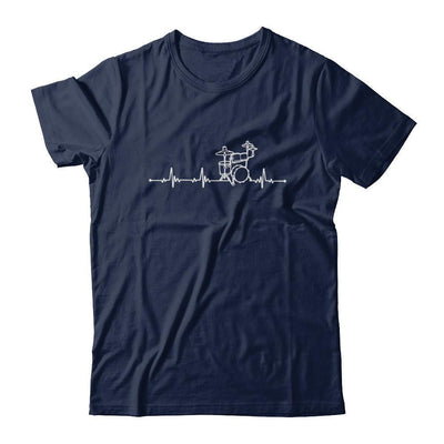 Drums Heartbeat Drummers Music Lover Musician Rock-T-Shirt & Hoodie-Classic T-Shirt-Navy