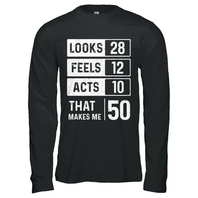 1971 50th Years Old Birthday Looks Feels Acts Make Me 50th-T-Shirt & Hoodie-Long Sleeve T-Shirt-Black