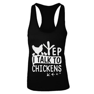 Chicken Lady Yep I Talk To Chickens Farmer-T-Shirt & Tank Top-