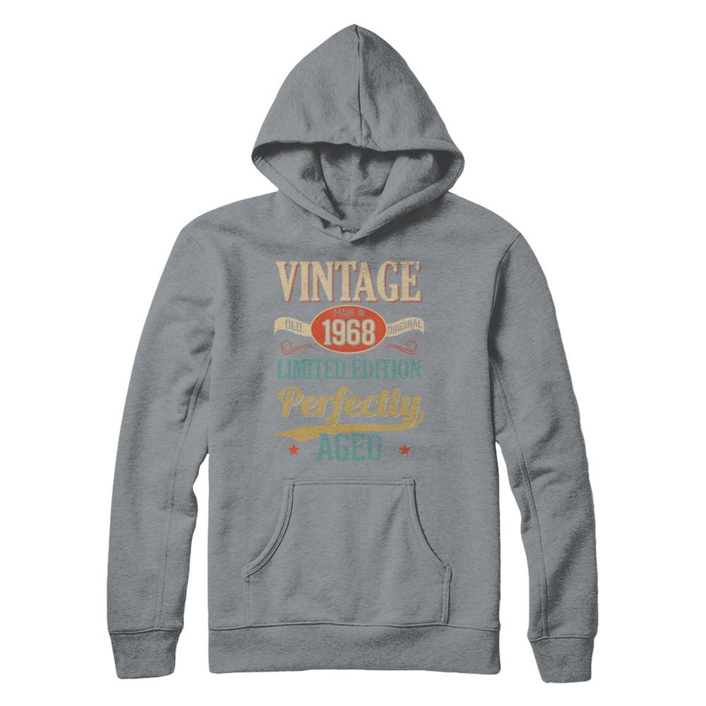 Vintage Premium Made In 1968 53th Birthday Gift-T-Shirt & Hoodie-Hanes - Heavyweight Pullover Hoodie-Light Steel