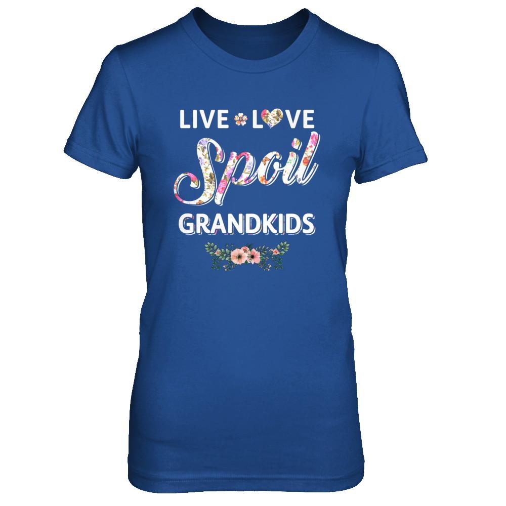 Funny Grandma Live Love Spoil Grandkids Mothers Day-T-Shirt & Hoodie-Women's T-Shirt-Royal