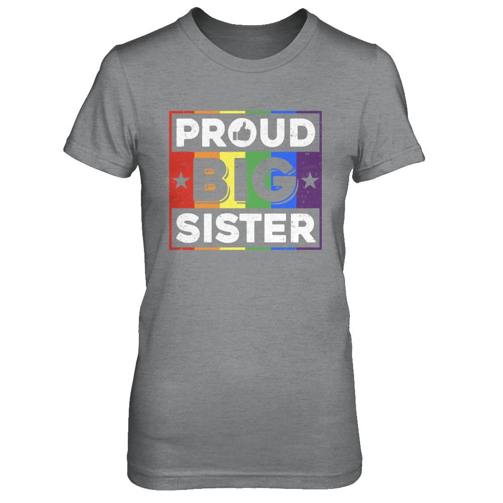 Proud Sister Brother Gay Lesbian Pride Month LGBT-T-Shirt & Hoodie-Women's T-Shirt-Sport Grey