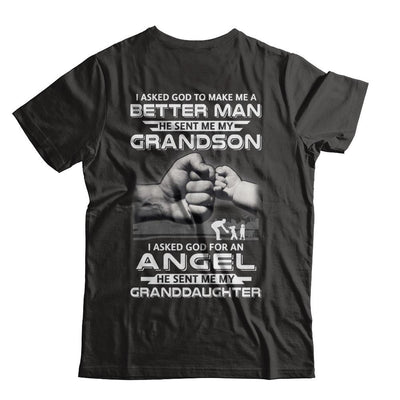 A Best Friend He Sent Me My Grandson & Angel Granddaughter-T-Shirt & Hoodie-Classic T-Shirt-Black