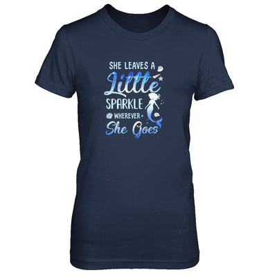 She Leaves A Little Sparkle Wherever She Goes Mermaid-T-Shirt & Tank Top-Women's T-Shirt-Navy