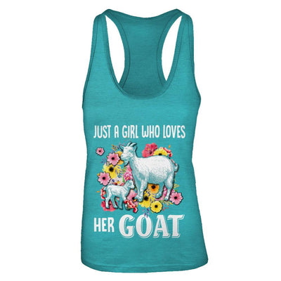 Just A Girl Who Loves Her Goat-T-Shirt & Tank Top-Women's Ideal Racerback Tank-Tahiti Blue