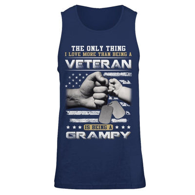 I Love More Than Being A Veteran Is Being A Grampy-T-Shirt & Hoodie-Unisex Tank-Navy