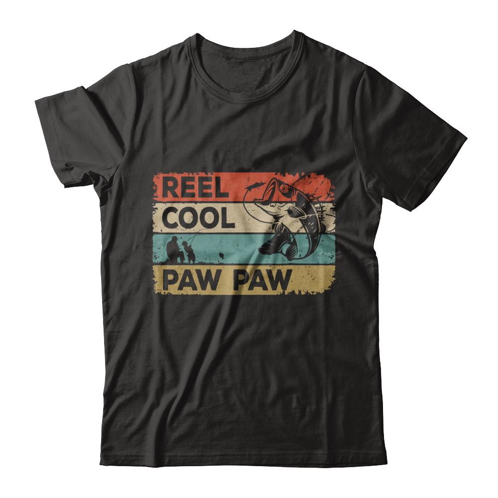 Vintage Reel Cool Paw Paw Fish Fishing Fathers Day-T-Shirt & Hoodie-Classic T-Shirt-Black