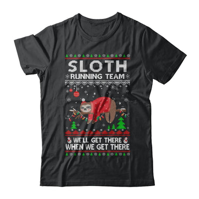 Funny Sloth Running Team Ugly Christmas Sweater Gift-T-Shirt & Sweatshirt-Classic T-Shirt-Black