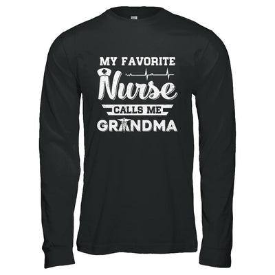 My Favorite Nurse Calls Me Grandma Mothers Day Gift-T-Shirt & Hoodie-Long Sleeve T-Shirt-Black