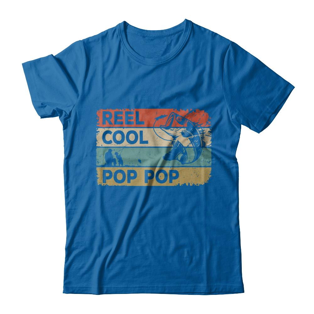 Vintage Reel Cool Pop Pop Fish Fishing Fathers Day-T-Shirt & Hoodie-Classic T-Shirt-Royal