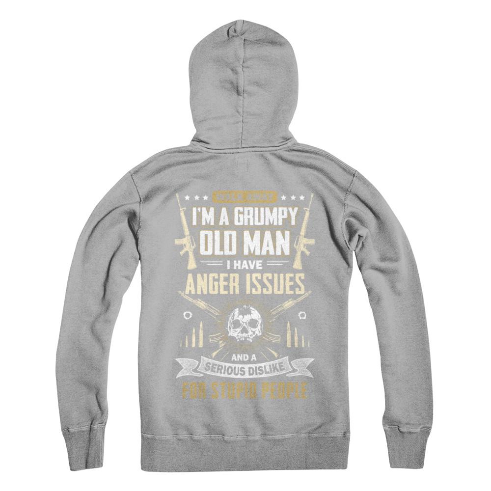 Walk Away I Am Grumpy Old Man I Have Anger Issues-T-Shirt & Hoodie-Pullover Hoodie-Light Steel