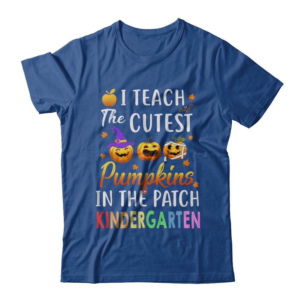 I Teach The Cutest Pumpkins In The Patch Kindergarten Halloween-T-Shirt & Hoodie-Classic T-Shirt-Royal