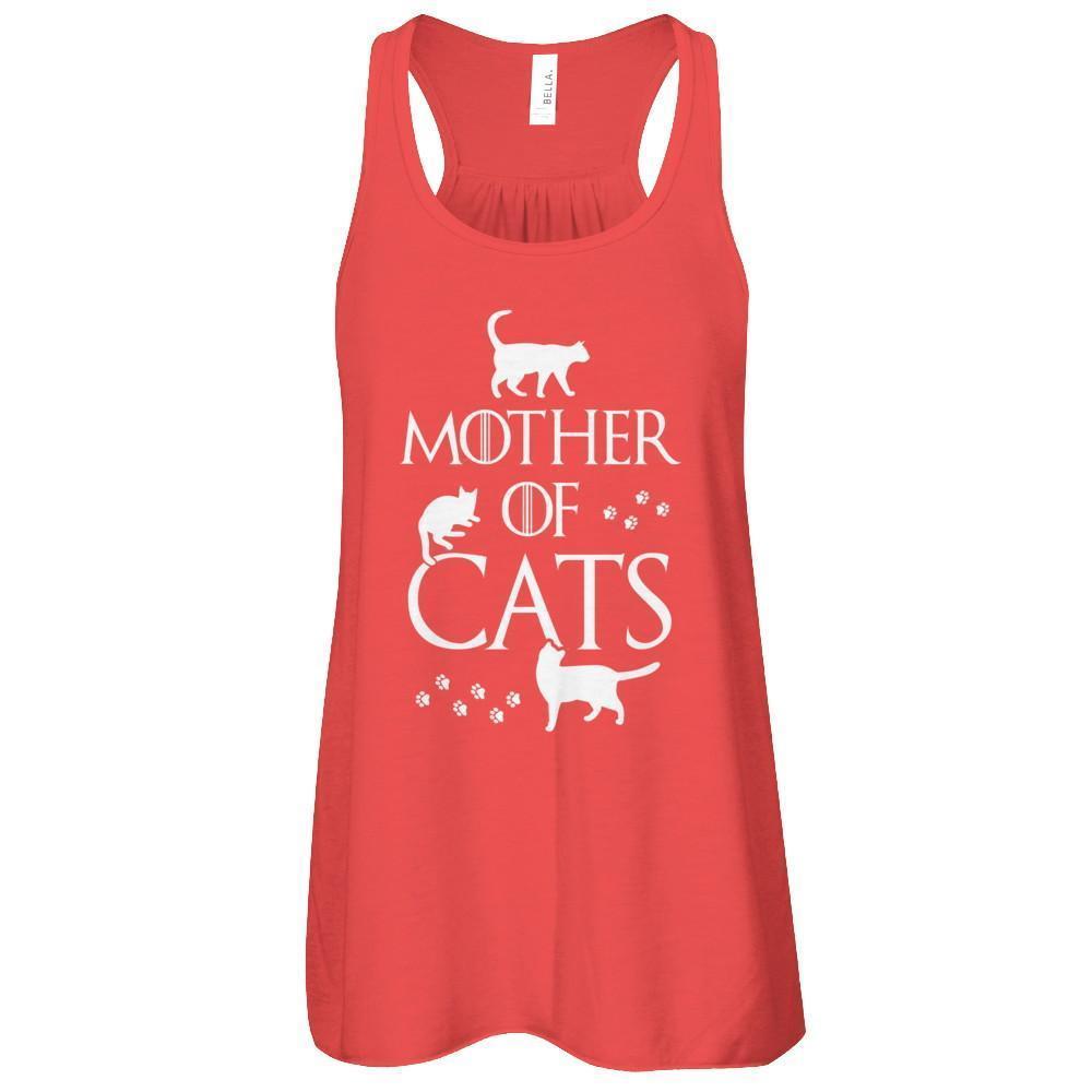 Mother Of Cats For Cat Lovers-T-Shirt & Tank Top-Women's Flowy Racerback Tank-Red