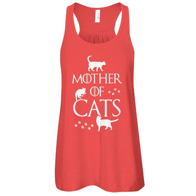 Mother Of Cats For Cat Lovers-T-Shirt & Tank Top-Women's Flowy Racerback Tank-Red