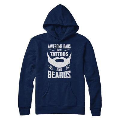 Awesome Dads Have Tattoos And Beards-T-Shirt & Hoodie-Pullover Hoodie-Navy