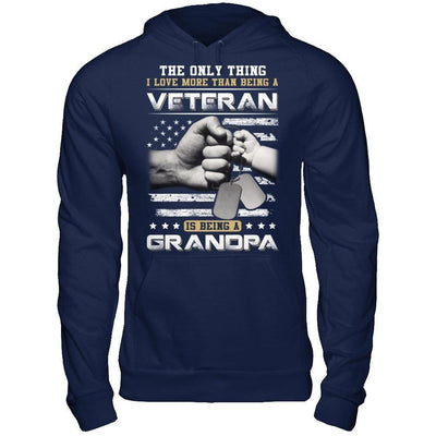 I Love More Than Being A Veteran Is Being A Grandpa-T-Shirt & Hoodie-Pullover Hoodie-Navy