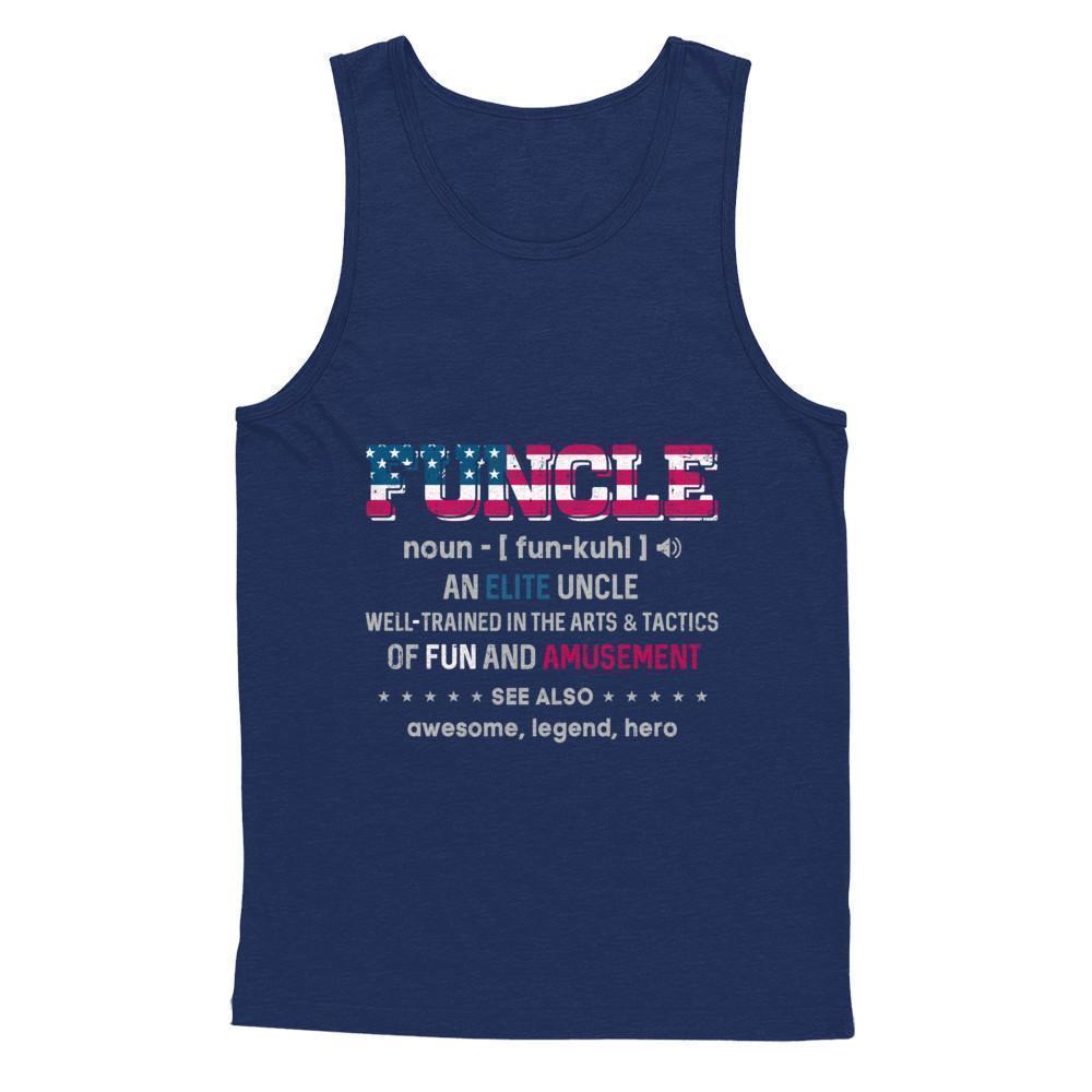 Veteran Funcle Fun Uncle Definition Military-T-Shirt & Hoodie-Unisex Tank-Navy