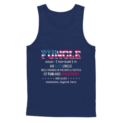Veteran Funcle Fun Uncle Definition Military-T-Shirt & Hoodie-Unisex Tank-Navy