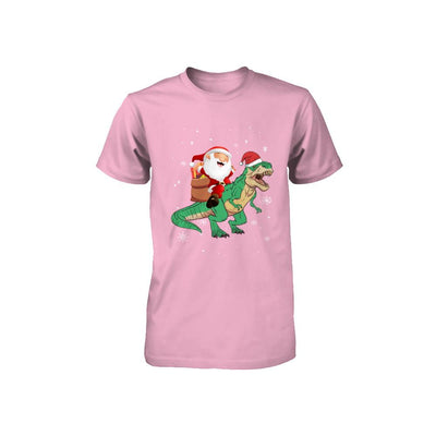Christmas Santa Kids Dinosaur T-Rex For Boys Kids Youth-Youth Shirt-Toddler T-Shirt-Pink