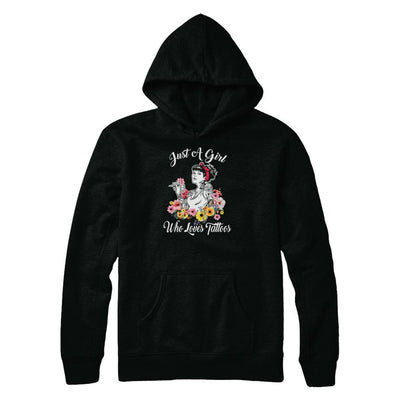 Just A Girl Who Loves Tattoos-T-Shirt & Tank Top-Pullover Hoodie-Black