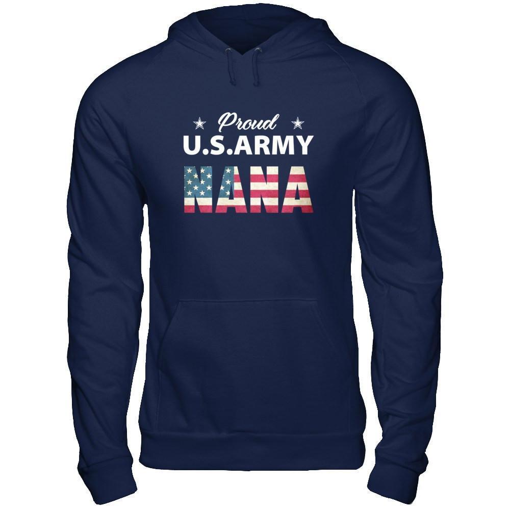 Proud Us Army Nana-T-Shirt & Hoodie-Pullover Hoodie-Navy