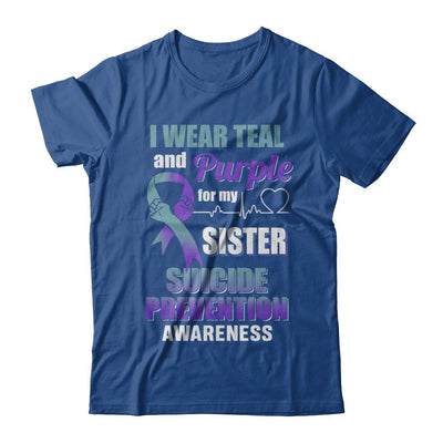 I Wear Teal Purple For My Sister Suicide Prevention-T-Shirt & Hoodie-Classic T-Shirt-Royal