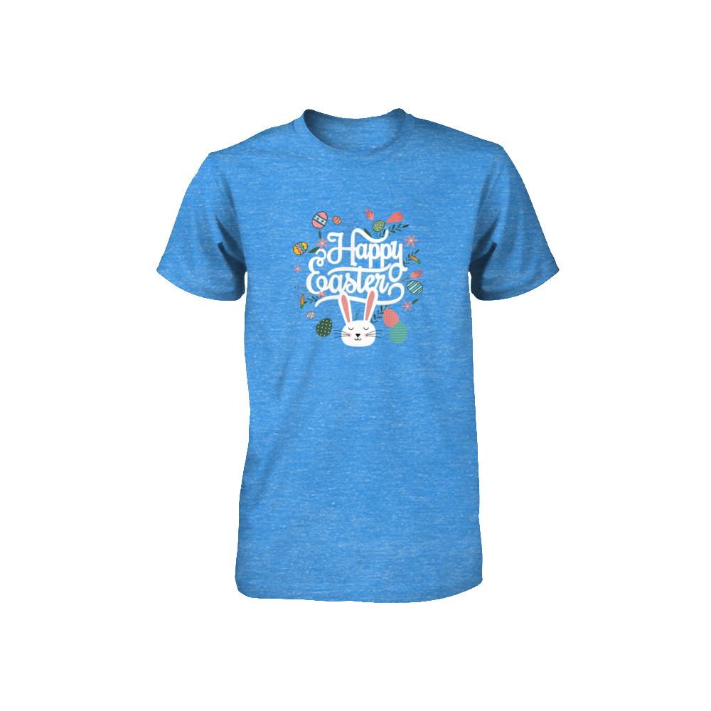 Happy Easter Dinosaur Eggs Youth-Youth Shirt-Youth T-Shirt-True Royal Triblend