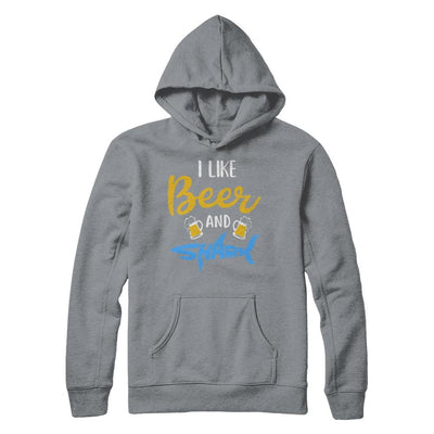 Funny Ocean I Like Beer And Sharks Gift-T-Shirt & Hoodie-Pullover Hoodie-Light Steel